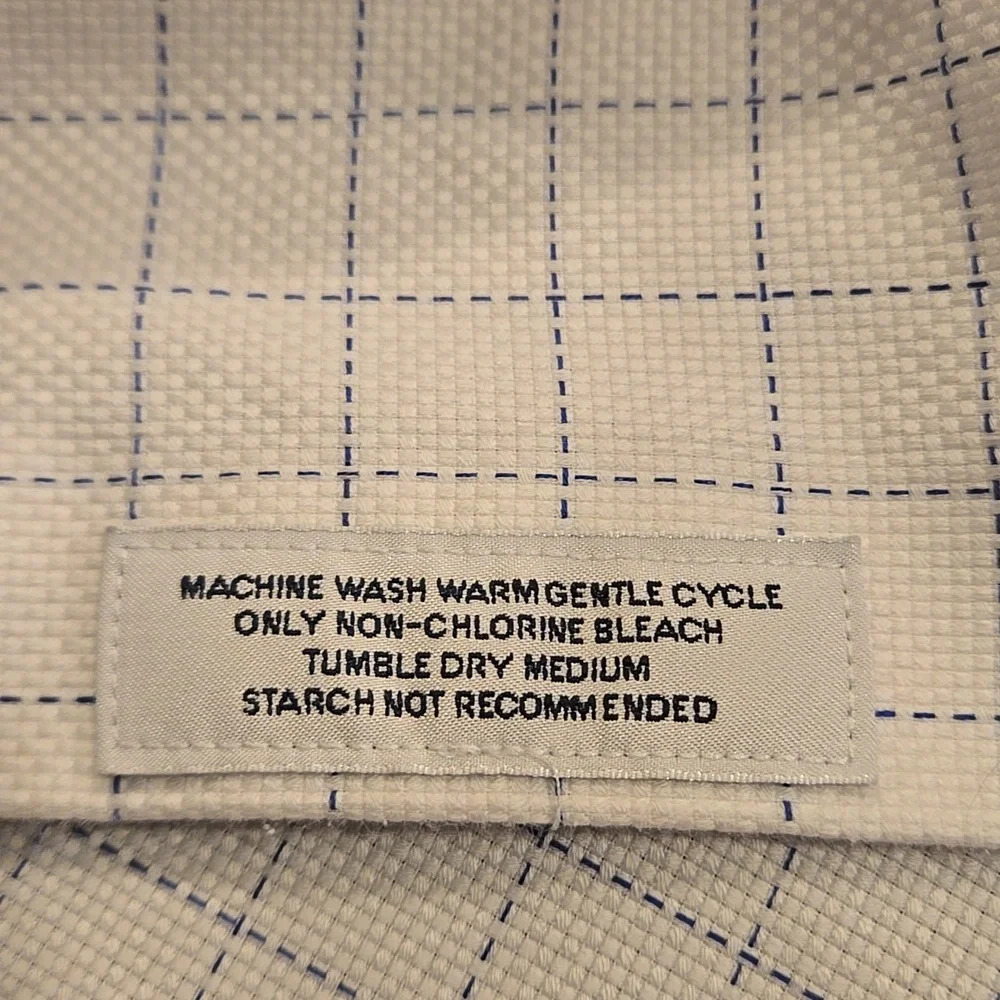 Cremieux Slim Fit Non-Iron Spread Collar Windowpane Dress Shirt size 16.5 (35) - Picture 9 of 13
